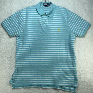 Polo Ralph Lauren Shirt Mens Large Blue Short Sleeve Cotton  Yellow Pony 90s Y2K